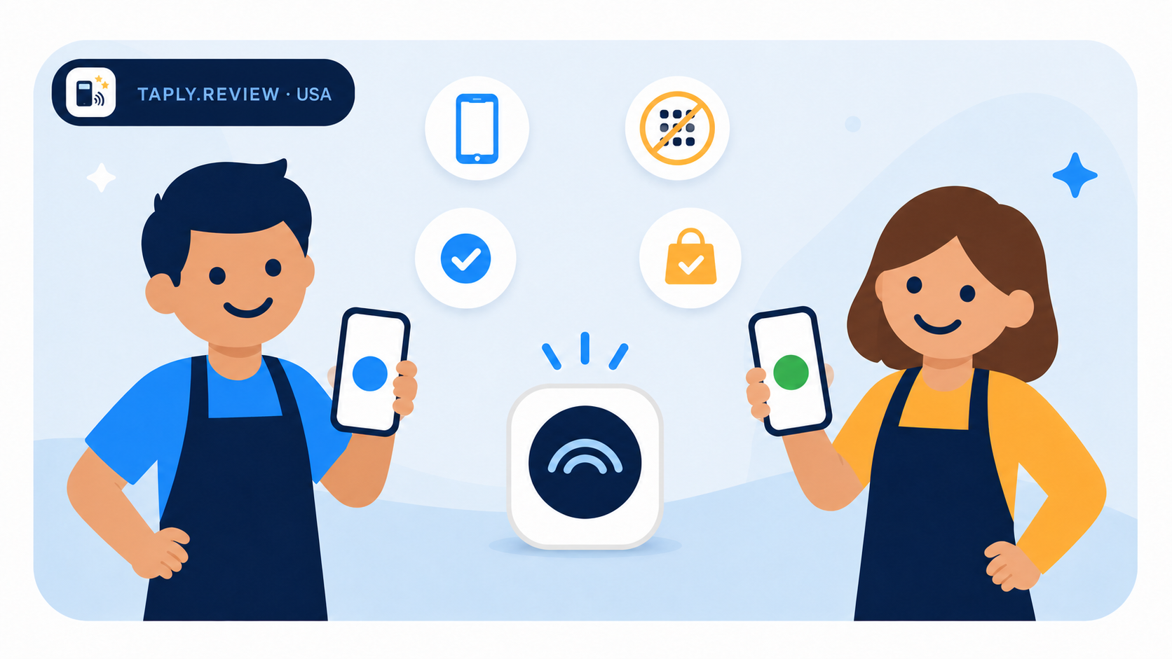Taply customers comparing easy phone compatibility and one-time purchase benefits